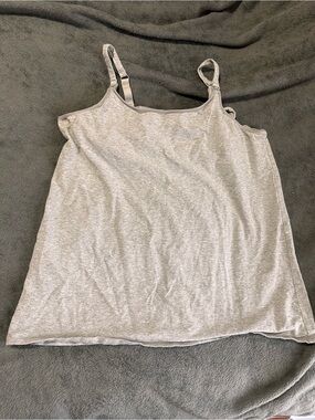Gilligan & O'Malley Light Gray Adjustable Strap Breastfeeding Cami